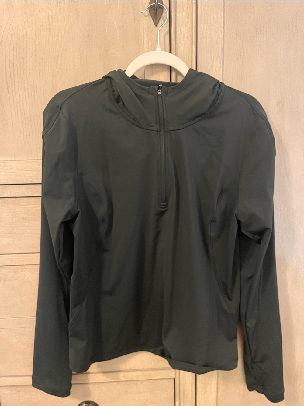 Athleta Deep Green Summit Half-Zip Hooded Active Pullover